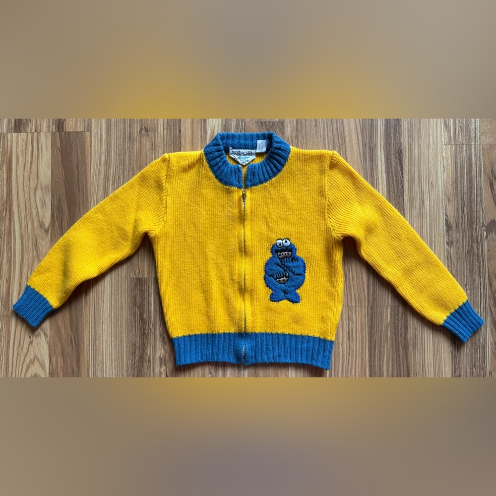 💙🍪 Super Vintage Cookie Monster Zip Sweater 🍪💙